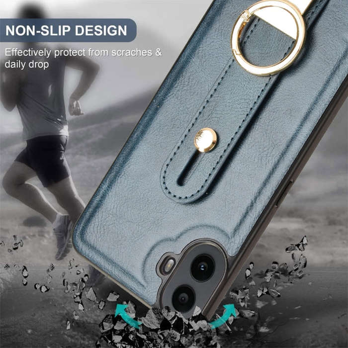 For Nothing CMF Phone 1 Wristband Leather Back Phone Case(Blue)