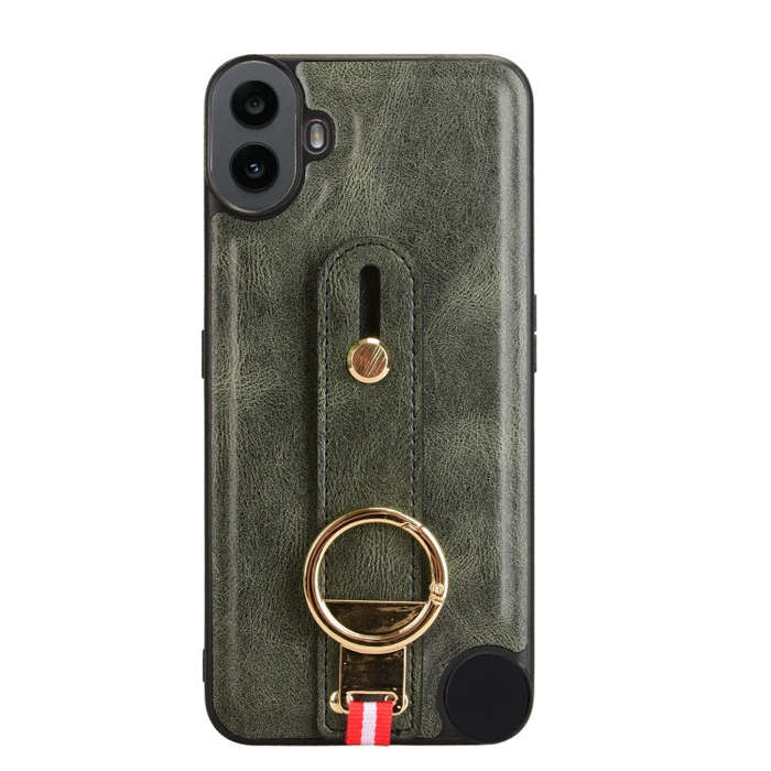 For Nothing CMF Phone 1 Wristband Leather Back Phone Case(Green)