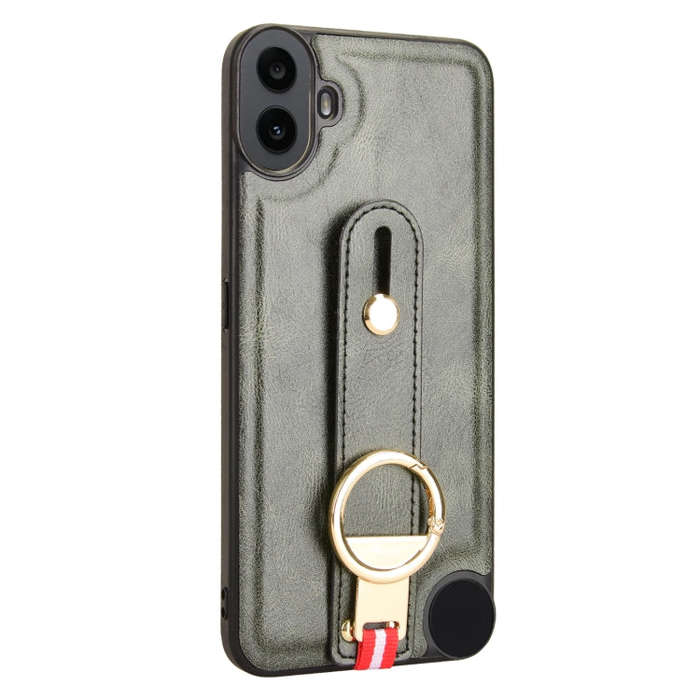 For Nothing CMF Phone 1 Wristband Leather Back Phone Case(Green)