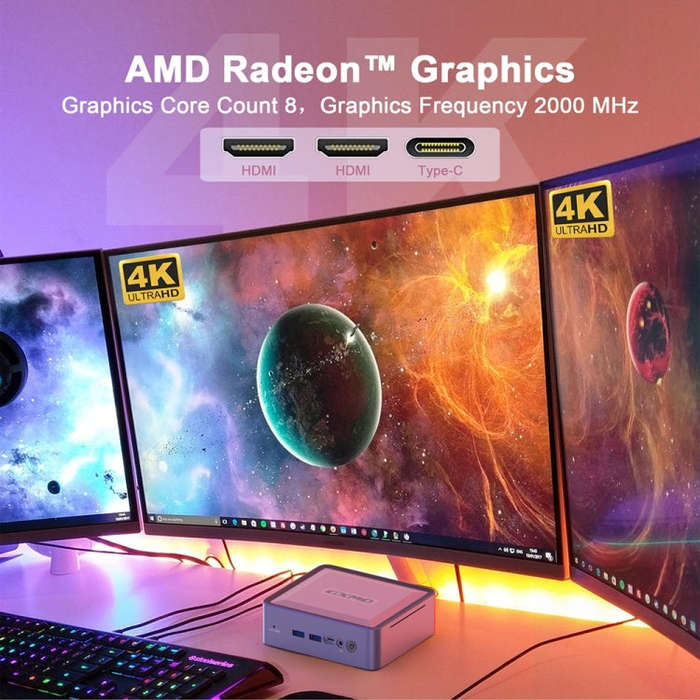 GXMO U58 Windows 11 AMD Ryzen 7-5825U 8 Core Processor Mini Computer, Specification:Without RAM &...