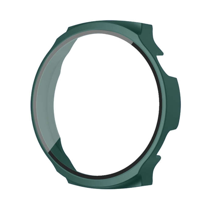 For Aigo Smart Watch V8 PC + Tempered Film Integrated Watch Protective Case(Dark Green)