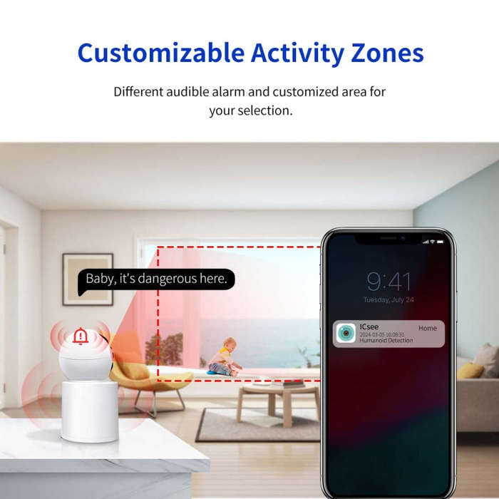 ESCAM QF104 One Click Video Call 3MP Indoor Humanoid Detection Audible Alarm Color Night Version ...