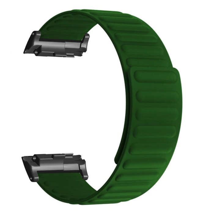 For Huawei Watch D Magnetic Silicone Watch Band(Army Green)