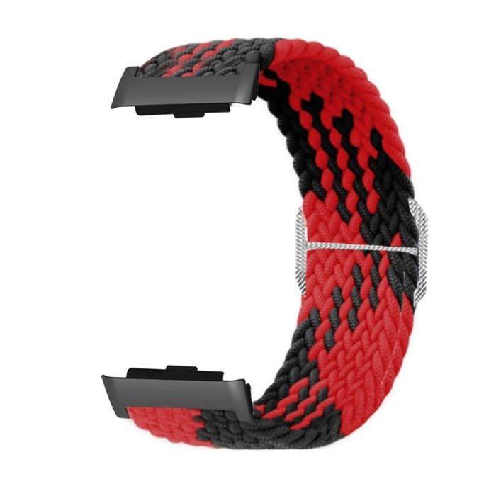 For Huawei Watch D Adjustable Woven Nylon Watch Band(Red Black)
