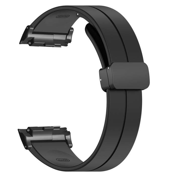 For Huawei Watch D Solid Color Folding Magnetic Buckle Silicone Watch Band(Black)