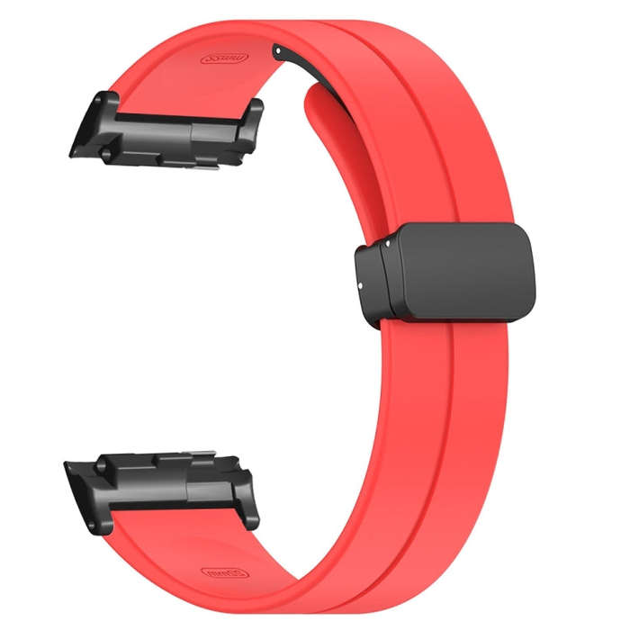 For Huawei Watch D Solid Color Folding Magnetic Buckle Silicone Watch Band(Red)