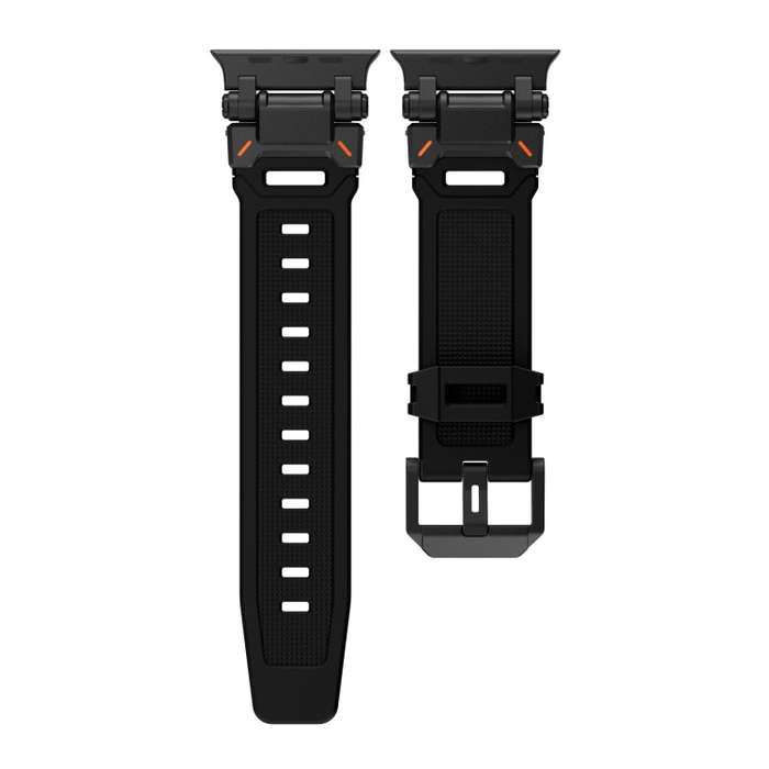 For Apple Watch Ultra 49mm Explorer TPU Watch Band(Black Black)
