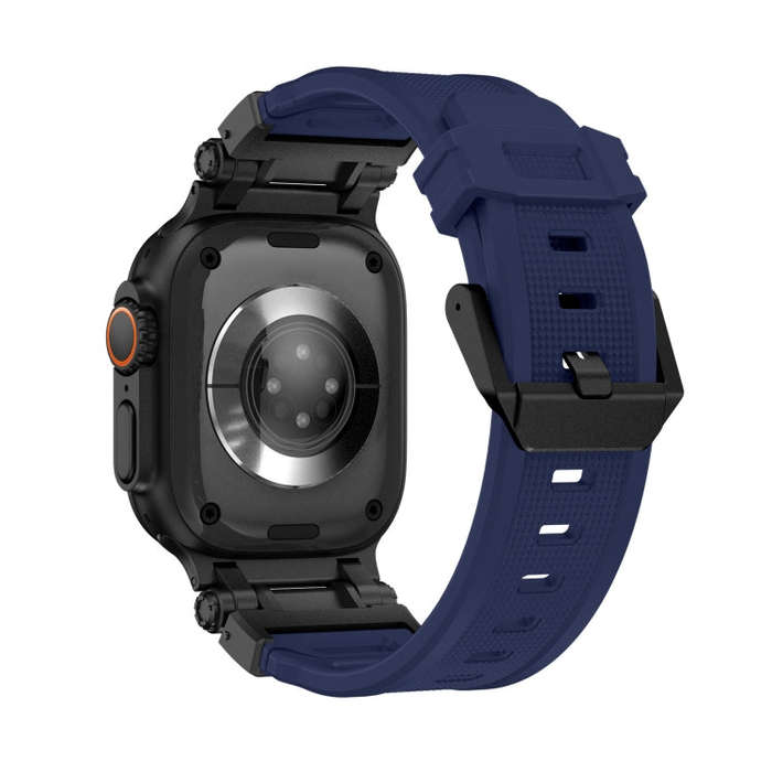 For Apple Watch SE 44mm Explorer TPU Watch Band(Black Blue)