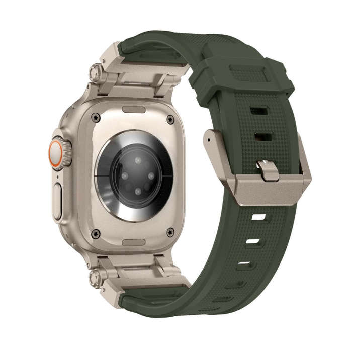 For Apple Watch Series 5 44mm Explorer TPU Watch Band(Titanium Green)