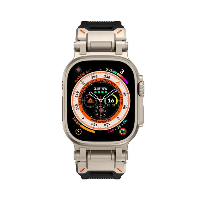 For Apple Watch Series 3 42mm Explorer TPU Watch Band(Titanium Black)