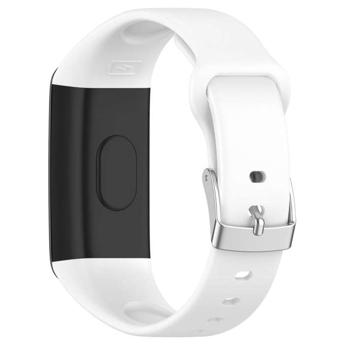 For Mambo Band 6S Solid Color Silver Buckle Silicone Watch Band(White)