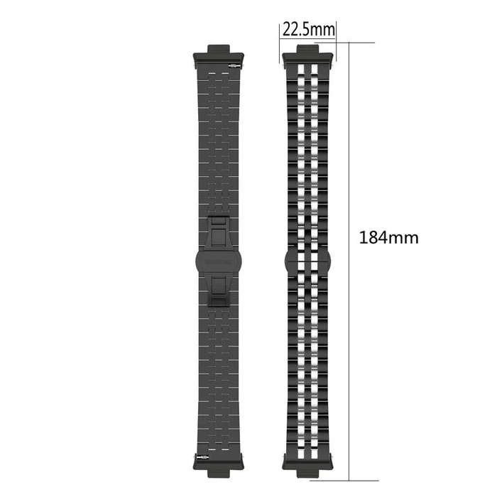 For Xiaomi Mi Band 8 Pro / Smart Band 9 Pro Five-bead Butterfly Buckle Metal Watch Band(Black Sil...