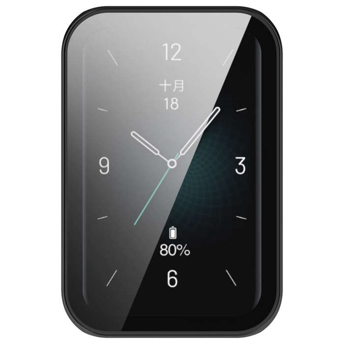 For Honor Band 9 PC + Tempered Film Integrated Watch Protective Case(Black)