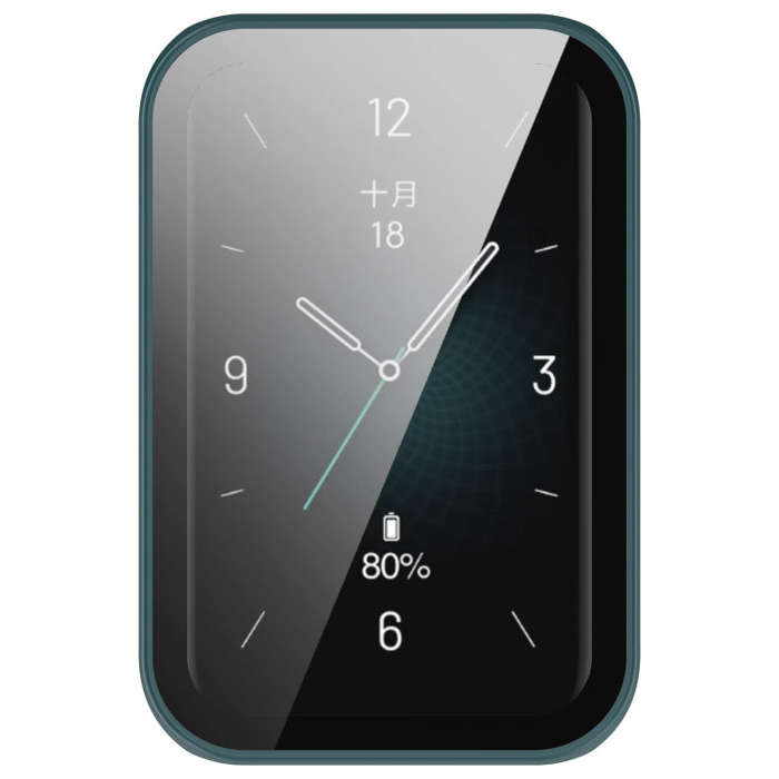 For Honor Band 9 PC + Tempered Film Integrated Watch Protective Case(Pine Green)