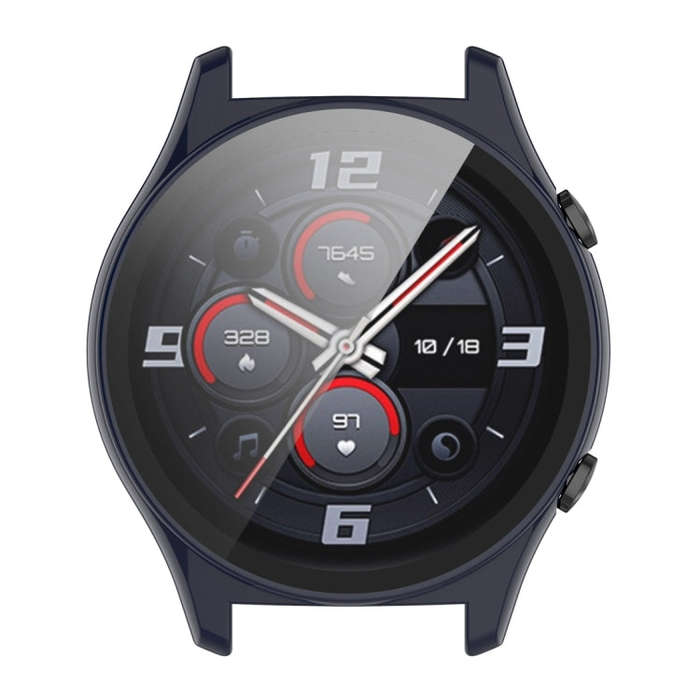 For Honor Watch GS 4 PC + Tempered Film Integrated Watch Protective Case(Ink Blue)