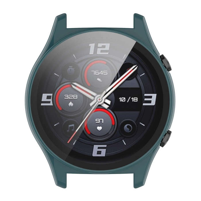 For Honor Watch GS 4 PC + Tempered Film Integrated Watch Protective Case(Pine Green)