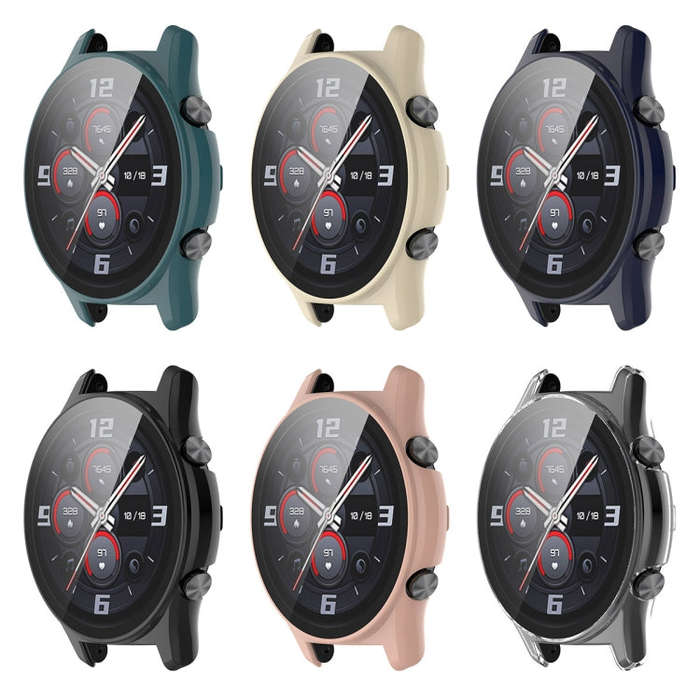 For Honor Watch GS 4 PC + Tempered Film Integrated Watch Protective Case(Ink Blue)