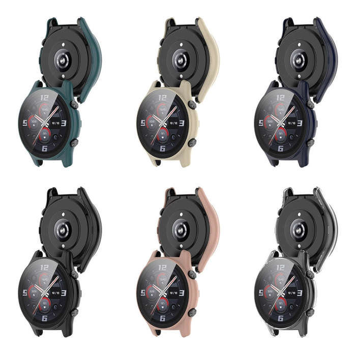 For Honor Watch GS 4 PC + Tempered Film Integrated Watch Protective Case(Transparent)