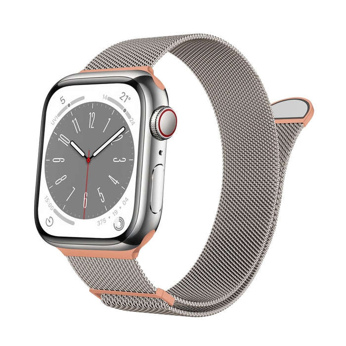 For Apple Watch SE 2023 40mm Two Color Milanese Loop Magnetic Watch Band(Starlight Orange)