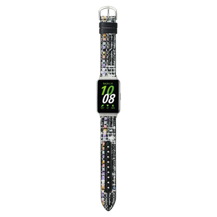 For Samsung Galaxy Fit 3 Woolen Leather Watch Band(Black)