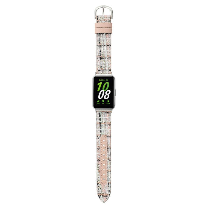For Samsung Galaxy Fit 3 Woolen Leather Watch Band(Light Pink)