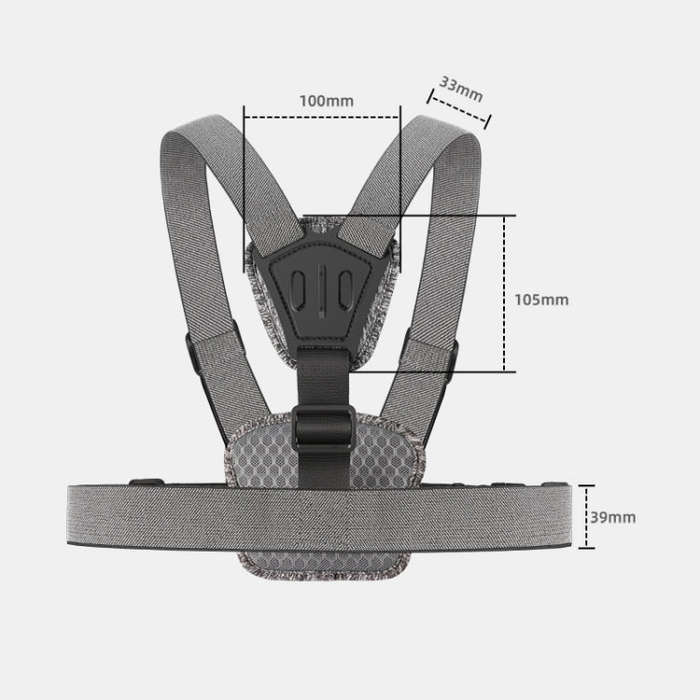 6 in 1 360 Phone Clamp Adjustable Body Mount Belt Chest Strap with Mount & Screw(Grey)