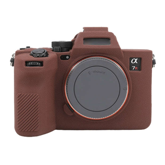 For Sony ILCE7RM5 / A7R5 Litchi Texture Soft Silicone Protective Case(Coffee)