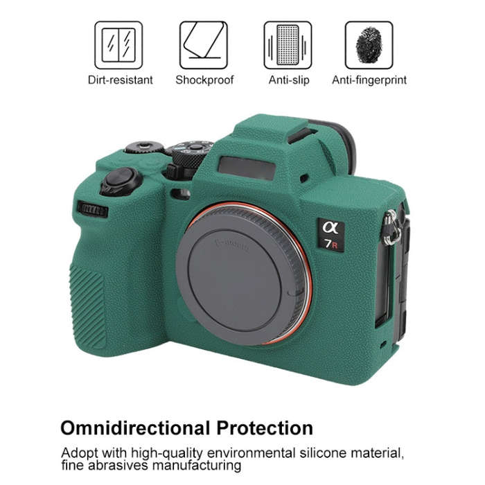 For Sony ILCE7RM5 / A7R5 Litchi Texture Soft Silicone Protective Case(Green)
