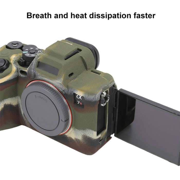 For Sony ILCE7RM5 / A7R5 Litchi Texture Soft Silicone Protective Case(Camouflage)