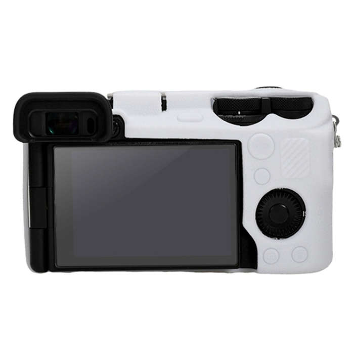 For Sony ILCE-6700 / A6700 Litchi Texture Soft Silicone Protective Case(White)