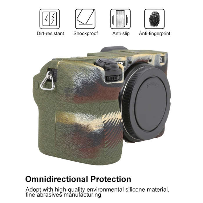 For Sony ILCE-6700 / A6700 Litchi Texture Soft Silicone Protective Case(Camouflage)