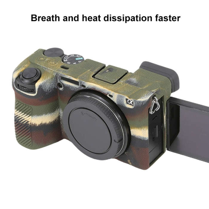 For Sony ILCE-6700 / A6700 Litchi Texture Soft Silicone Protective Case(Camouflage)