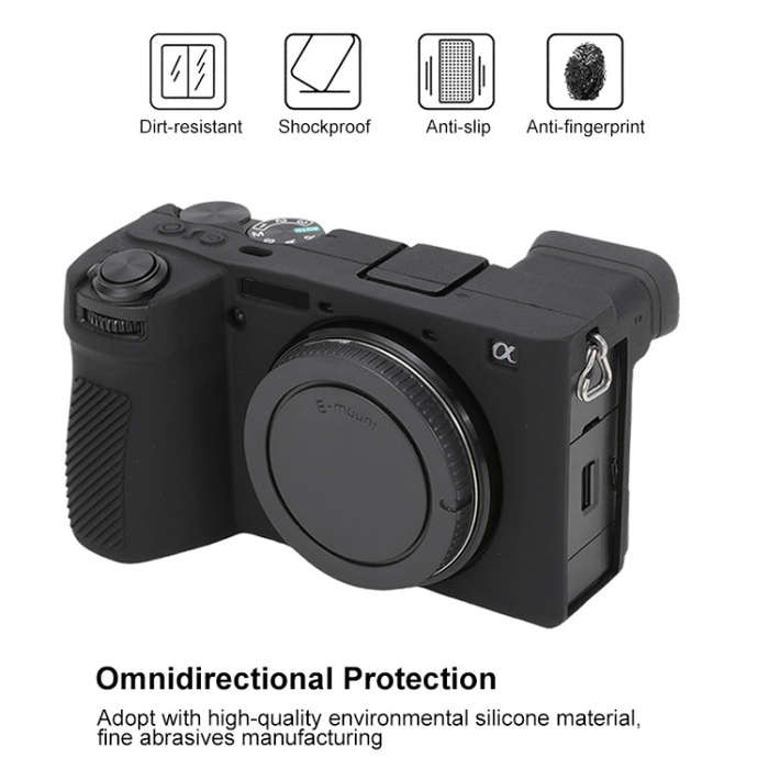 For Sony ILCE-6700 / A6700 Glossy Soft Silicone Protective Case(Black)