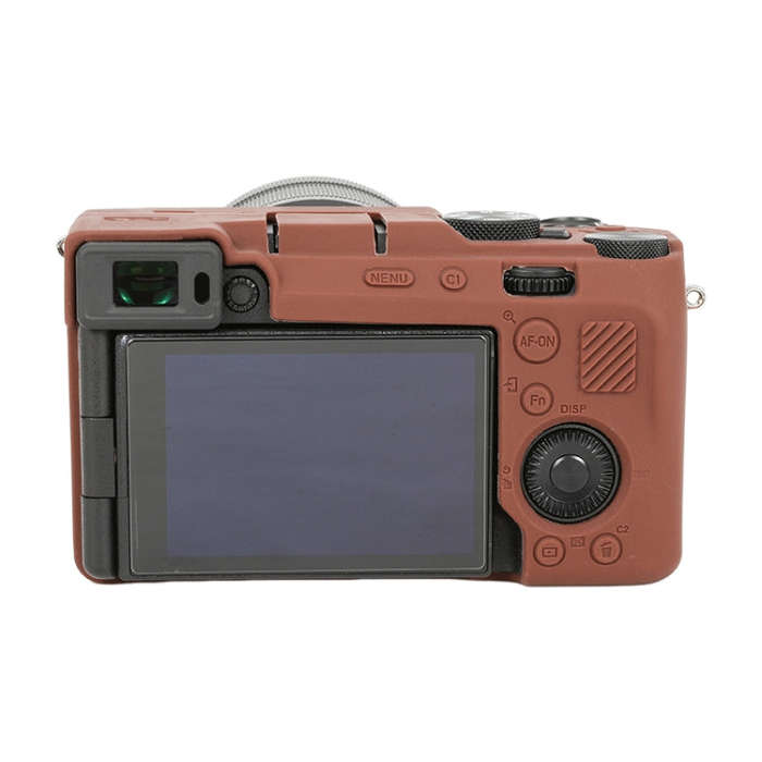 For Sony ILCE-7CM2 / A7C II / A7CR Glossy Soft Silicone Protective Case(Coffee)