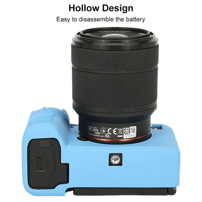 For Sony ILCE-7CM2 / A7C II / A7CR Glossy Soft Silicone Protective Case(Blue)