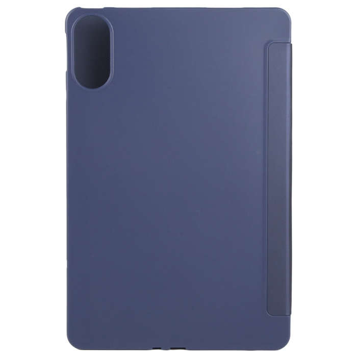 For Huawei MatePad SE 11 2024 Tri-fold Silicone Leather Tablet Case(Dark Blue)
