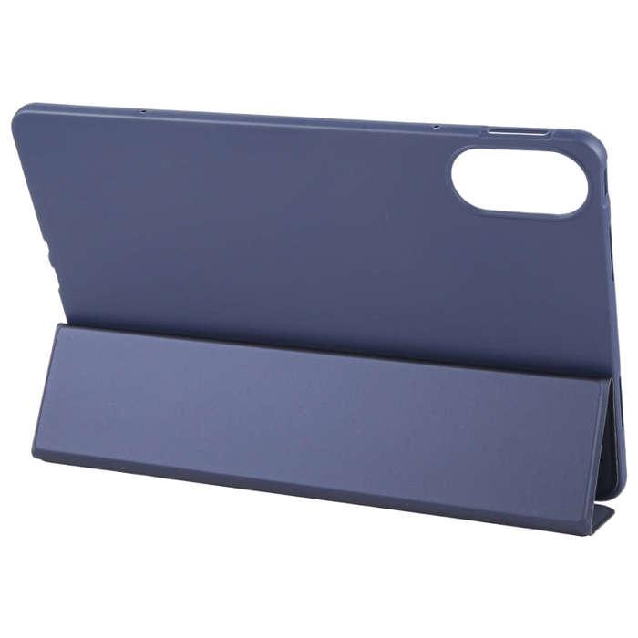 For Huawei MatePad SE 11 2024 Tri-fold Silicone Leather Tablet Case(Dark Blue)