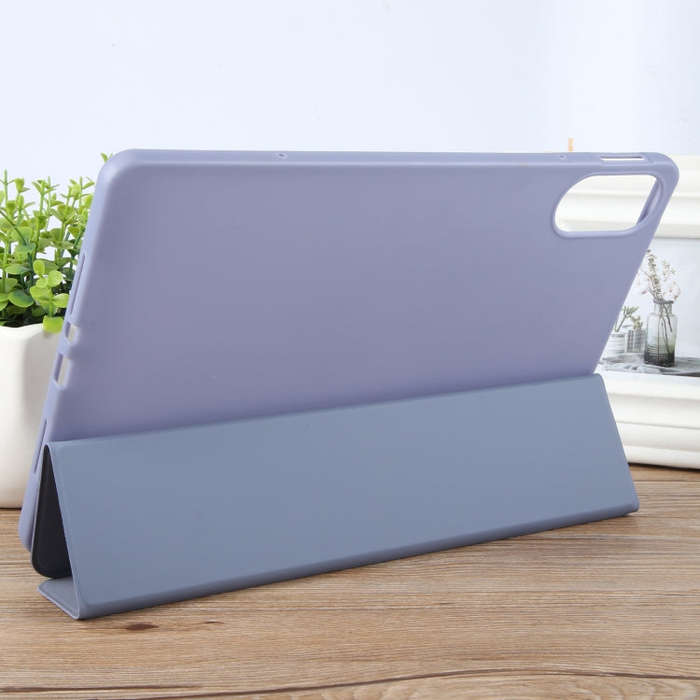 For Huawei MatePad SE 11 2024 Tri-fold Silicone Leather Tablet Case(Lavender)