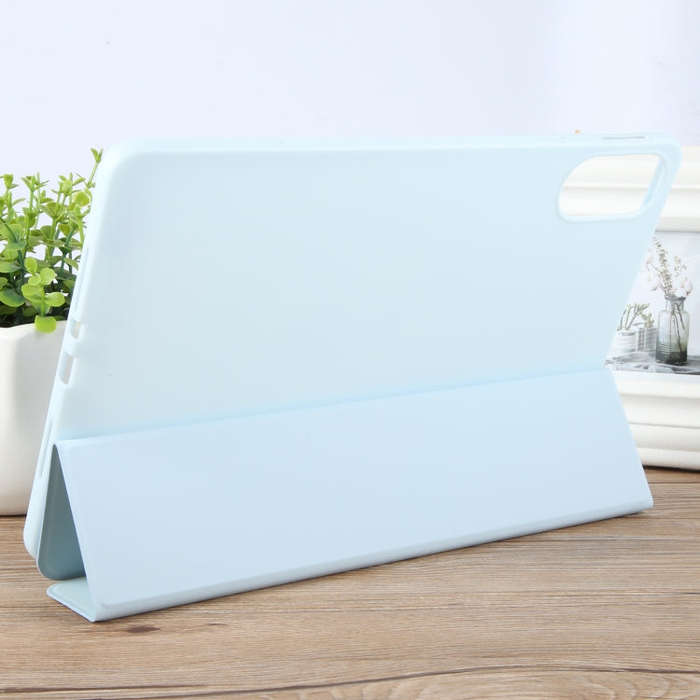 For Huawei MatePad SE 11 2024 Tri-fold Silicone Leather Tablet Case(Ice Blue)