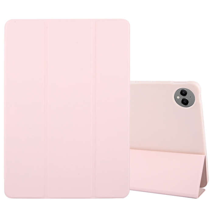 For Huawei MatePad Pro 12.2 Tri-fold Silicone Leather Tablet Case(Pink)