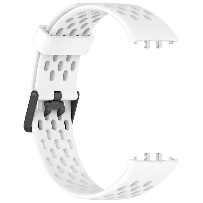 For Samsung Galaxy Fit 3 Hole Style Dual Buckle Silicone Watch Band(White)