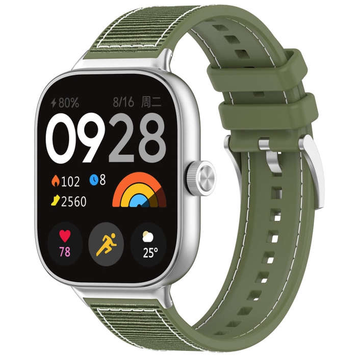 For Xiaomi Smart Band 9 Pro / 8 Pro Official Buckle Hybrid Nylon Braid Silicone Watch Band(Green)