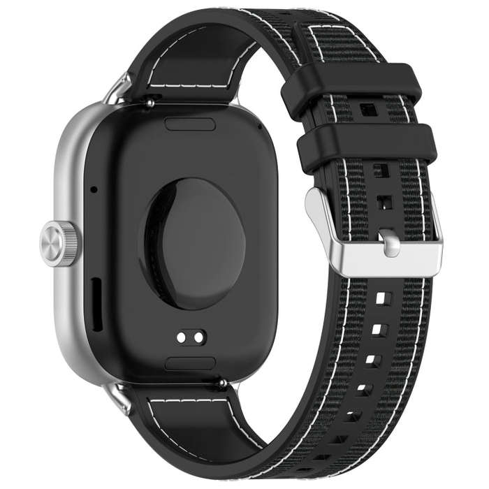 For Xiaomi Smart Band 9 Pro / 8 Pro Ordinary Buckle Hybrid Nylon Braid Silicone Watch Band(Black)