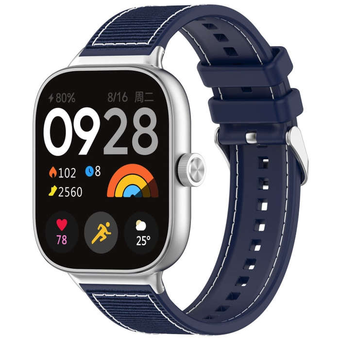 For Xiaomi Smart Band 9 Pro / 8 Pro Ordinary Buckle Hybrid Nylon Braid Silicone Watch Band(Midnig...