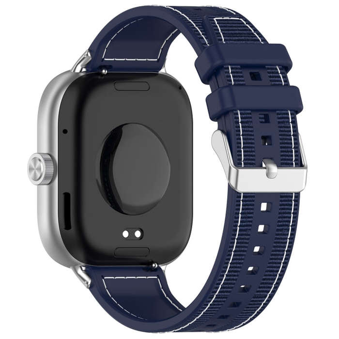 For Xiaomi Smart Band 9 Pro / 8 Pro Ordinary Buckle Hybrid Nylon Braid Silicone Watch Band(Midnig...