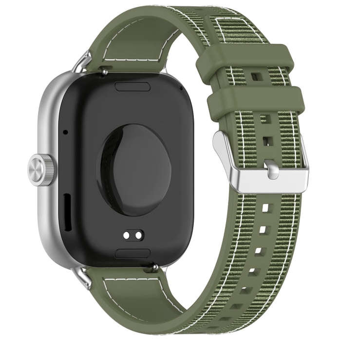 For Xiaomi Smart Band 9 Pro / 8 Pro Ordinary Buckle Hybrid Nylon Braid Silicone Watch Band(Green)
