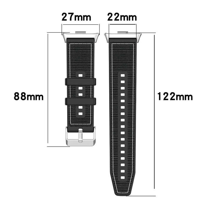 For Xiaomi Smart Band 9 Pro / 8 Pro Ordinary Buckle Hybrid Nylon Braid Silicone Watch Band(Midnig...