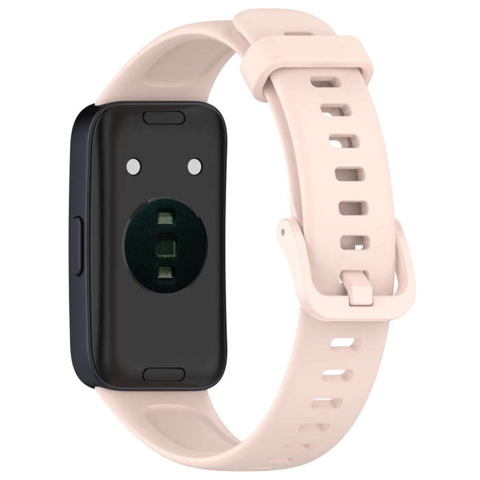For Huawei Band 10 / 9 / 8 Solid Color Colorful Buckle Silicone Watch Band(Light Pink)