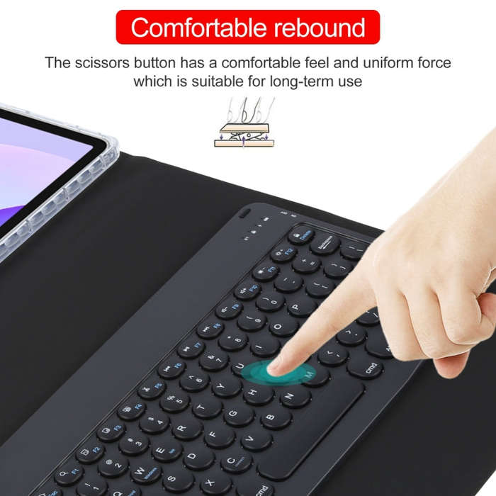For Huawei MatePad 11 2023 / 2021 Round Button Bluetooth Keyboard Rotatable Holder Leather Case(B...