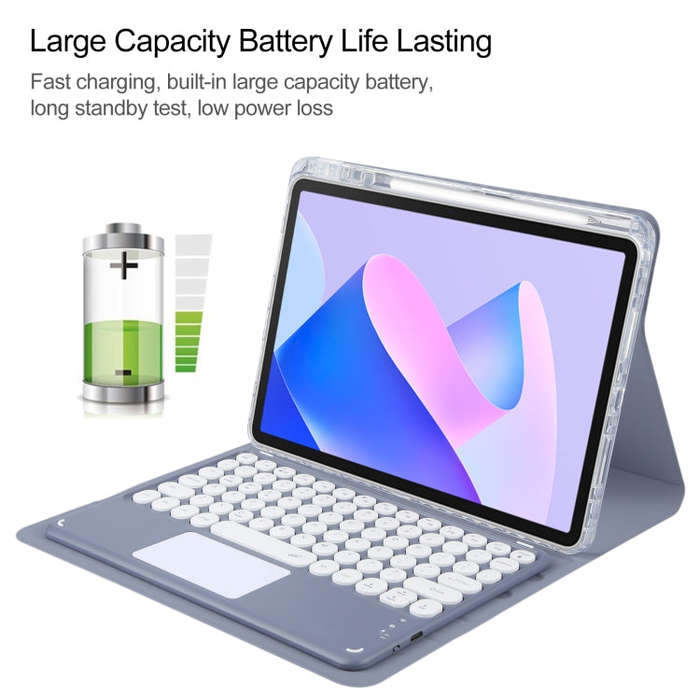 For Huawei MatePad 11 2023 / 2021 Round Button Bluetooth Keyboard Rotatable Holder Leather Case w...